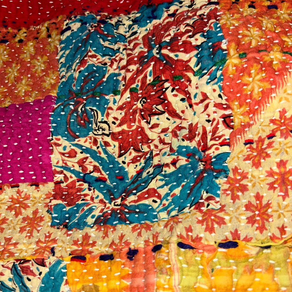 Vintage Kantha Quilt OOAK HANDMADE FULL NWOT
